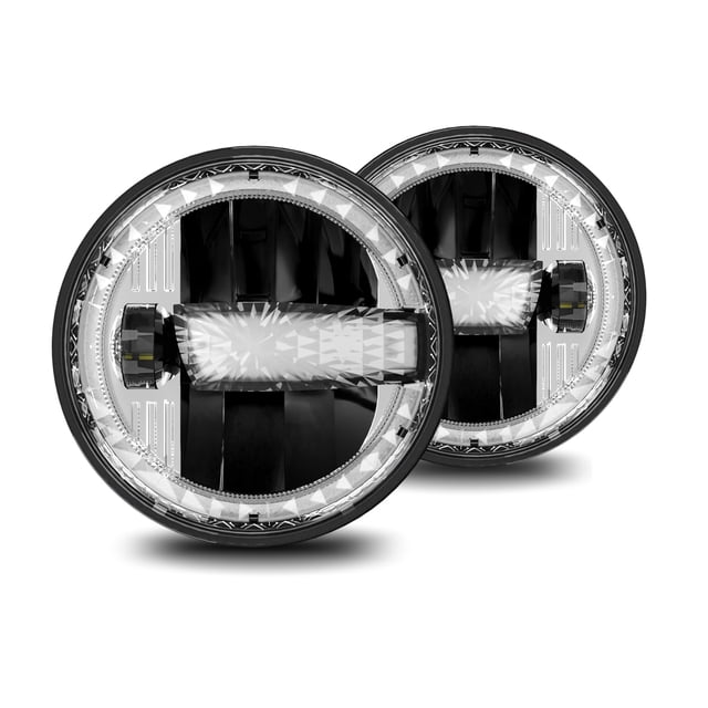 Faros LED para coche de 7 pulgadas con luz de señal de giro DRL de haz alto/bajo 6000K/3000K 300W