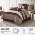 thumbnail image 3 of Lanco Brown Comforter Set California King Size, Jacquard with Matching Solid Microfiber Piece Work, Modern Design All Season Bedding Sets, 7 Pieces Home Décor, 3 of 7