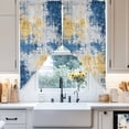 thumbnail image 4 of Abstract Mottled Texture Swag Curtain Valance for Windows, Retro Blue Yellow Gradient Window Treatments Short Swag Topper for Kitchen Windows Bathroom Bedroom, 28"x36", 4 of 8