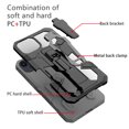 thumbnail image 7 of for iPhone 14 Case,Military Grade Protection [Built-in Kickstand] Magnetic Metal Back Clip Heavy Duty Protective TPU+PC Shockproof Rugged Hard Phone Case for iPhone 14,Gray, 7 of 7