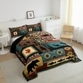 thumbnail image 3 of Feelyou Rustic Deer Bear Queen Comforter Set, Vintage Bohemian Aztec Bedding Sets, Hippie Western Animal Reversible Bedding Comforter Set, Microfiber Bedroom Decor, 3-Piece, 3 of 8