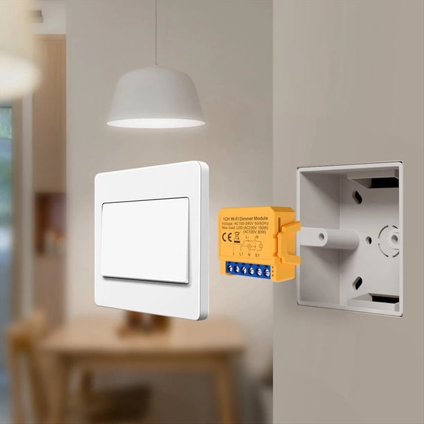 Tuya WiFi Módulo de Interruptor de Atenuación Inteligente Control de 1 Canal Luces LED Interruptor Regulable Atenuación Continua + Control por Voz