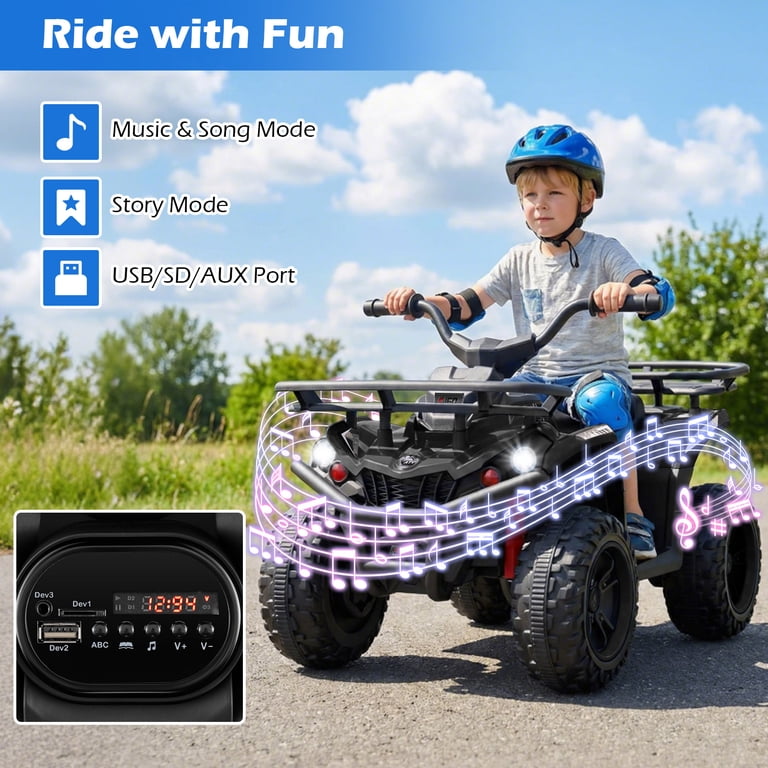 24V Electric ATV Quad with LED Lights and Storage photo 8