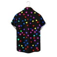 thumbnail image 6 of Handshe Men's Short Sleeve Button-Down Shirt with Valentine Print for Casual and Daily Wear, 6 of 6