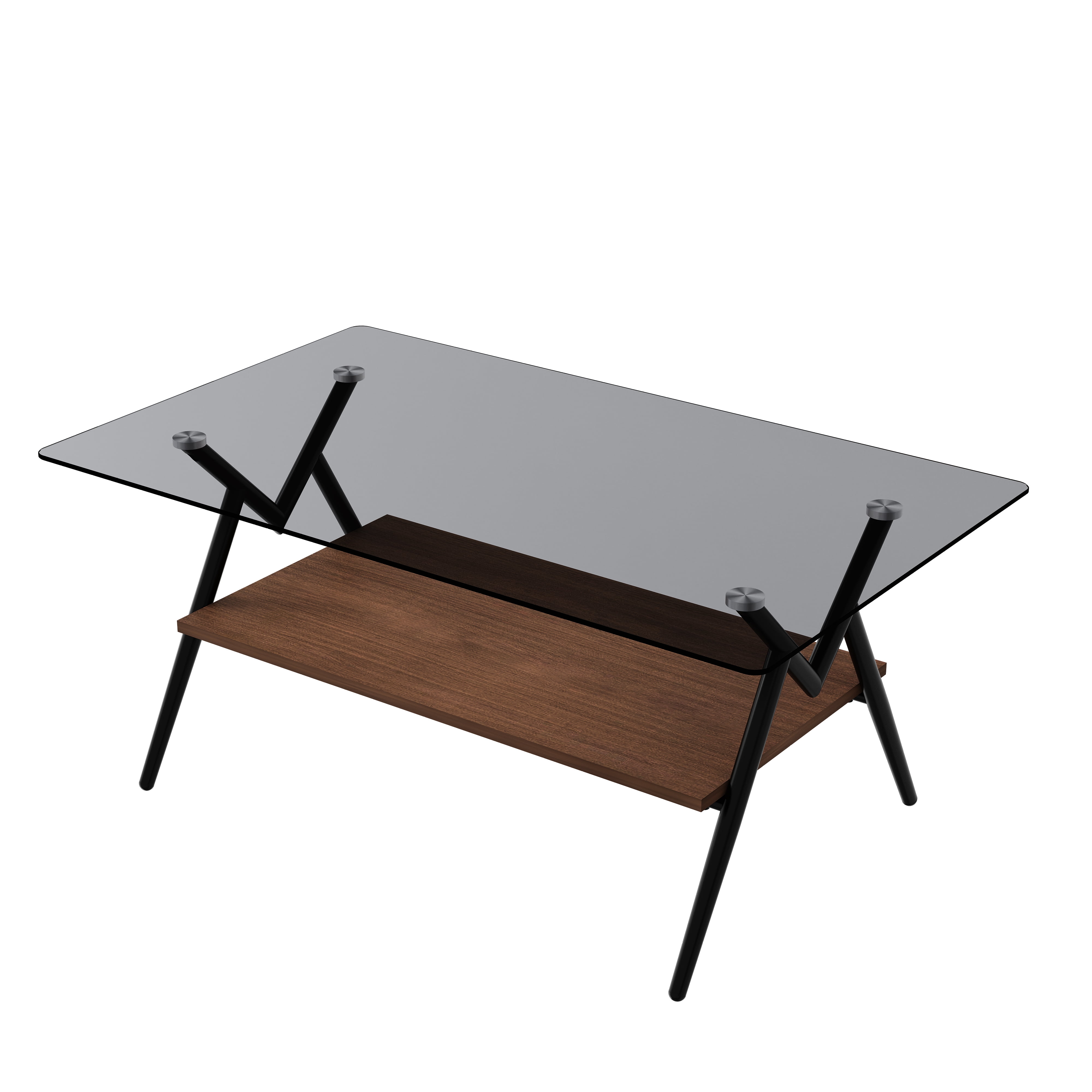 MAYEERTY 3-Piece Coffee Table & End Table Set – Gray Tempered Glass & MDF Layer