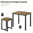 thumbnail image 3 of QRKD Industrial Dining Kitchen Table Set for 2 Breakfast Nook Table w/ 2 Stools for Dining Room Kitchen Small Space, Rustic Brown, 3 of 9