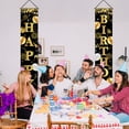 thumbnail image 3 of Mocsicka Happy Birthday Door Banner Black and Gold Birthday Decorations Happy Birthday Porch Sign, 3 of 5