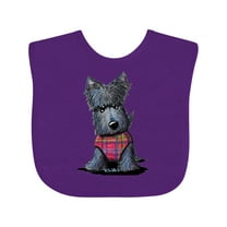 Inktastic Scottie Dog in Plaid Boys or Girls Baby Bib