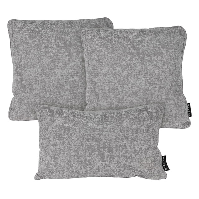 Set de 3 Cojines Delta Zita (1 Rectangular y 2 Cuadrados Grandes) Acero