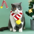 thumbnail image 1 of Knitted Striped Pet Christmas Scarf Cats Dogs Dogs Wool Thickened Warm Collar, 1 of 6