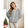 thumbnail image 5 of Cueply Women's Cardigan Sweater Long Sleeve Striped Button Knit Jackets Coats Outwear with Pockets, 5 of 7