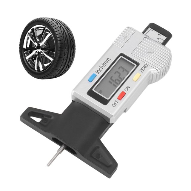 Tire Depth Gauge, IP54 Waterproof Tire Depth Gauge Tool Automatic Shutdown for Trucks