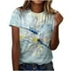 thumbnail image 2 of Puntoco 2024, tops a la moda de verano para mujer, moda informal con estampado, cuello redondo, camiseta holgada de manga corta, top pulóver, 2 of 8