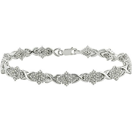 1 Carat T.W. Diamond Tennis Bracelet in Sterling Silver, 7.25"