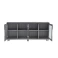 thumbnail image 4 of Walnut Wrapped 4 Door Wood Cabinet Server with Frosted Glass Doors, 4 of 5