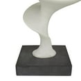 thumbnail image 4 of 10" x 28" White Polystone Abstract Sculpture with Black Base, by DecMode, 4 of 8
