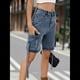 thumbnail image 5 of Bermudas Holgadas Y2K para Mujer con Múltiples Bolsillos, Pierna , Hasta la Rodilla, Pantalones Cortos Vaqueros, Ropa de Calle. Azul XL, 5 of 9