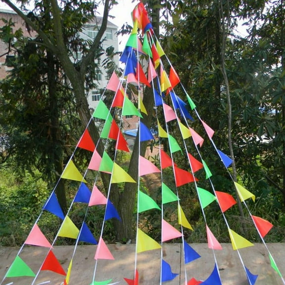 LABSERRON 4Packs Party Pendant Banner Multicolor ng Flag for Window Tree Door Decoration