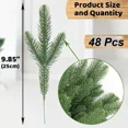 thumbnail image 3 of 48 Pcs Artificial Pine Branches Christmas Greenery Pine Picks DIY Cedar Picks and Sprays Accessories for Christmas Garland Wreath and ChristmChristmas Home Decor, 3 of 5