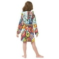 thumbnail image 7 of FORMRS Niños Bathrobe Unisex Hooded Robe Soft Plush Pajamas Sleepwear, Size 4-6T, Blue Floral Tomatoes, 7 of 7