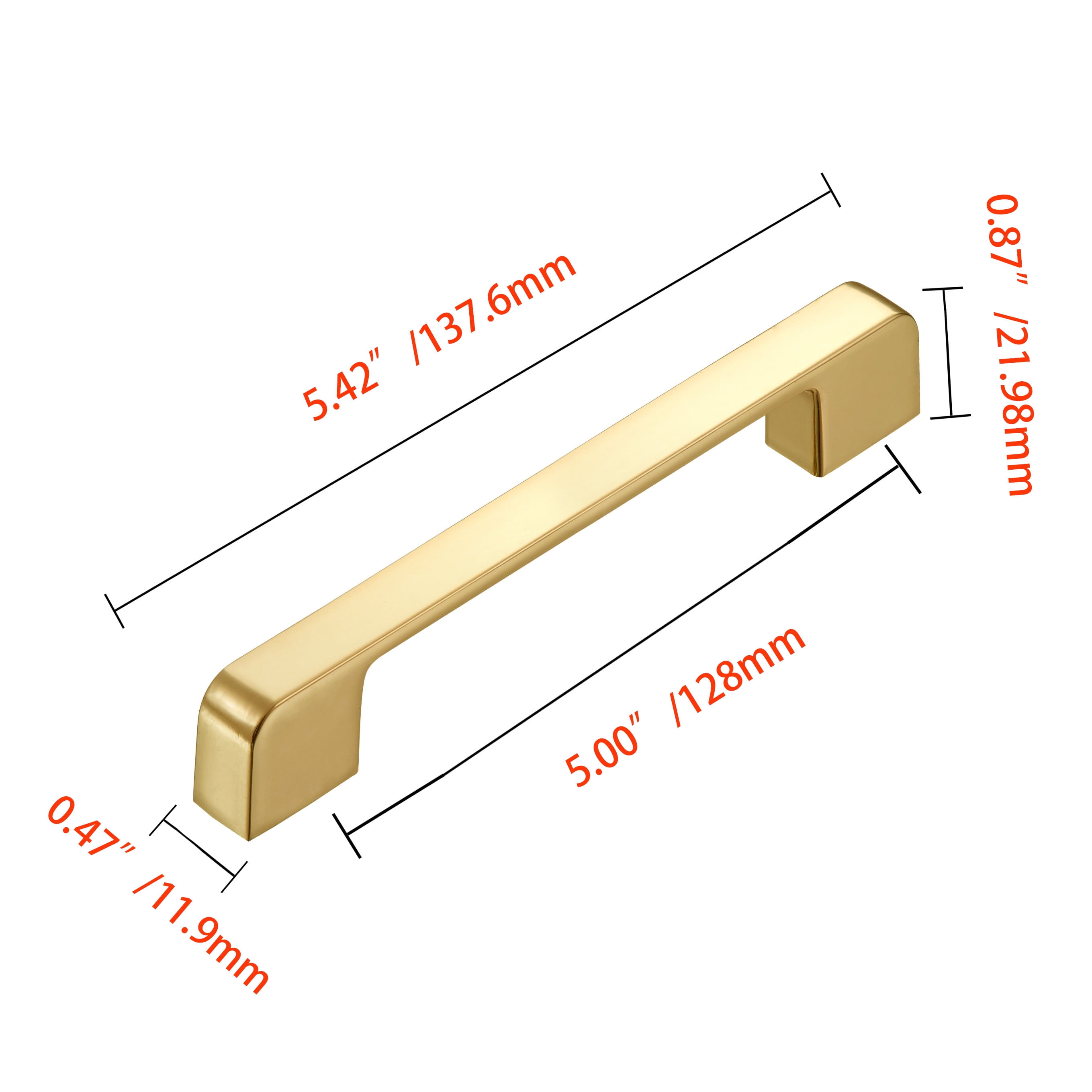 Utopia Alley 5pcs Marino Pull Handle - Decorative Cabinet Drop Pull Handles- Vintage Cabinet Hardware with Hand Finished Polished Gold - Metal Drawer Pull Handle, 5.0" Center to Center