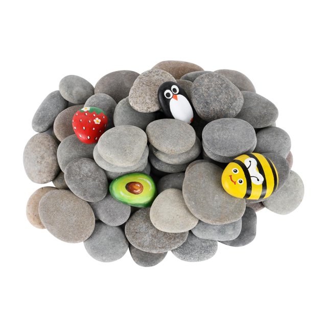 Painting Rocks Simetufy, 60 unidades, estilo río, 5-7 cm, planas y lisas