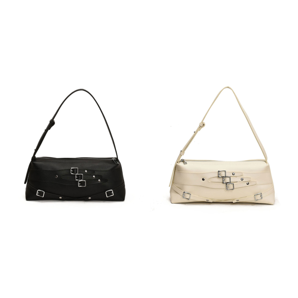 Bag Women House de moda Y2K Borrarraño Cinturón de color sólido Hebilla negra