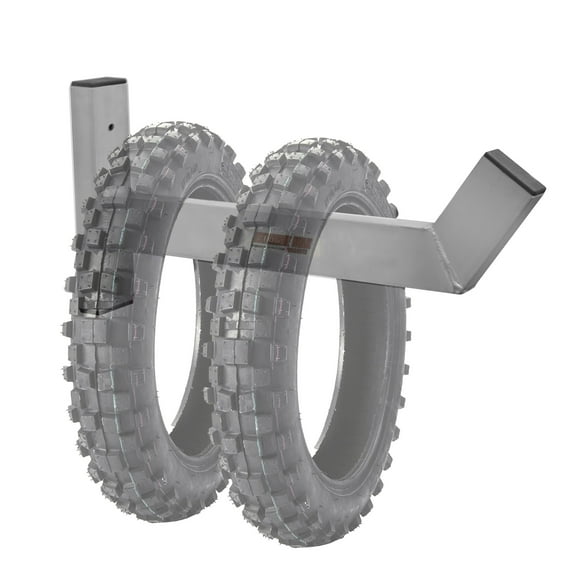 Extreme Max 5001.6627 Wall-Mount Aluminum Dirt Bike Tire Hook for Enclosed Race Trailer, Shop, Garage, Storage - Silver