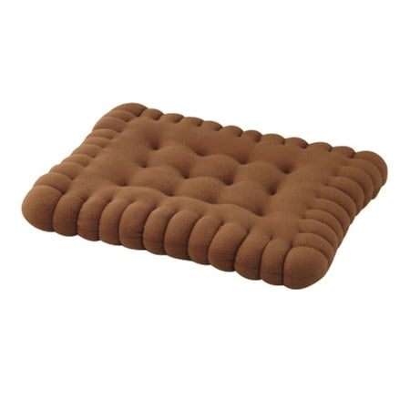 

Creative Biscuit Shape Cushion Multipurpose Soft Comfortable Chair Pad for Home Bedroom Living Room 41*38cm Chocolate