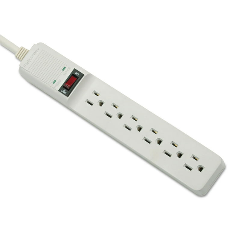 Metal Power Strip, 7 Outlets, 12 ft Cord, Black/Silver Metal Power Strip, 7 Outlets, 12 ft Cord, Black/Silver