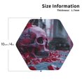 thumbnail image 2 of Drink Coasters, Gothic Red Skull Cemetery -PVC Leather Coasters Sets of 4 for Tabletop Protection - Bar Accessories, Coasters for Drinks Cup Aesthetic Coasters Home Office Decor Hexagon, 2 of 5