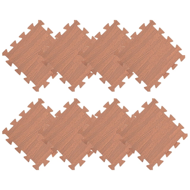 IFANLANDOR 12PCS Brown Interlocking Floor Mats Non Slip for Yoga Sessions