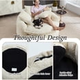 thumbnail image 6 of Oversized Polyester Sofa Bed, 55''L Round Chaise Lounge Chair Indoor, Fluffy Plush Chaise Lounge, Modern Velvet Sleeper Chair Couch, Comfy Boneless Couch for Living Room, Bean Bag Chairs (Beige), 6 of 10
