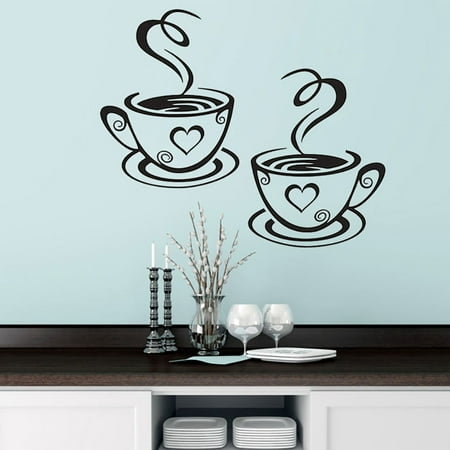 Removable Wall Sticker Coffee Mugs Wall Art Decal Wall Home Decor for Dining Room