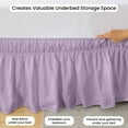 thumbnail image 3 of CCNY 21" Inch Drop Wrap Around Bed Skirt Alaskan King Size 100% Microfiber Made Lilac Color, 3 of 6