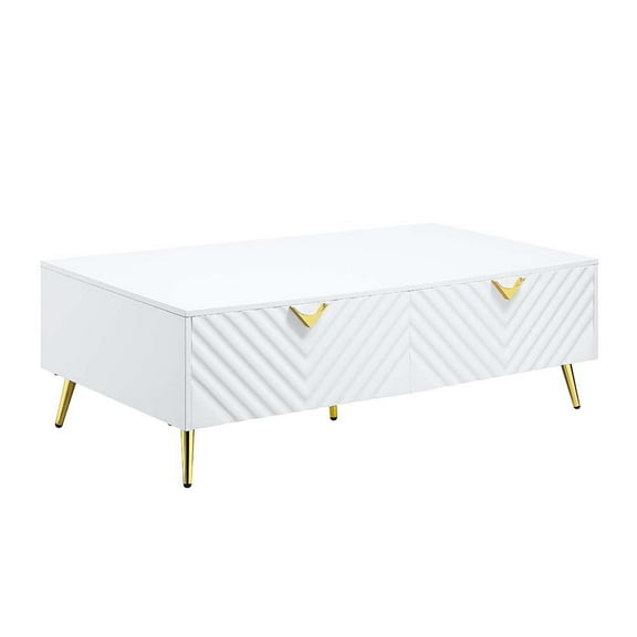ACME Gaines Coffee Table in White High Gloss Finish