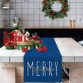 thumbnail image 2 of Merry Christmas Gold Table Runner Winter Xmas Holiday Kitchen Dining Farmhouse Table Decor for Indoor Outdoor Home Party Decorations 13x72 Inch Blue, 2 of 6