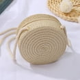thumbnail image 7 of Coin Purse Women Girl Rattan Woven Shell Shape Handbag Straw Handbag Shoulder Bags Summer Beach Bag Straw Bag KHAKI, 7 of 7