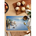 thumbnail image 2 of Placemats Set of 6, Cotton Linen Heat Table Mats Non-Slip Washable Winter Sea Snow Starfish Shell Pine Needle Placemat for Holiday Banquet Dining Kitchen Table Decor, 2 of 5