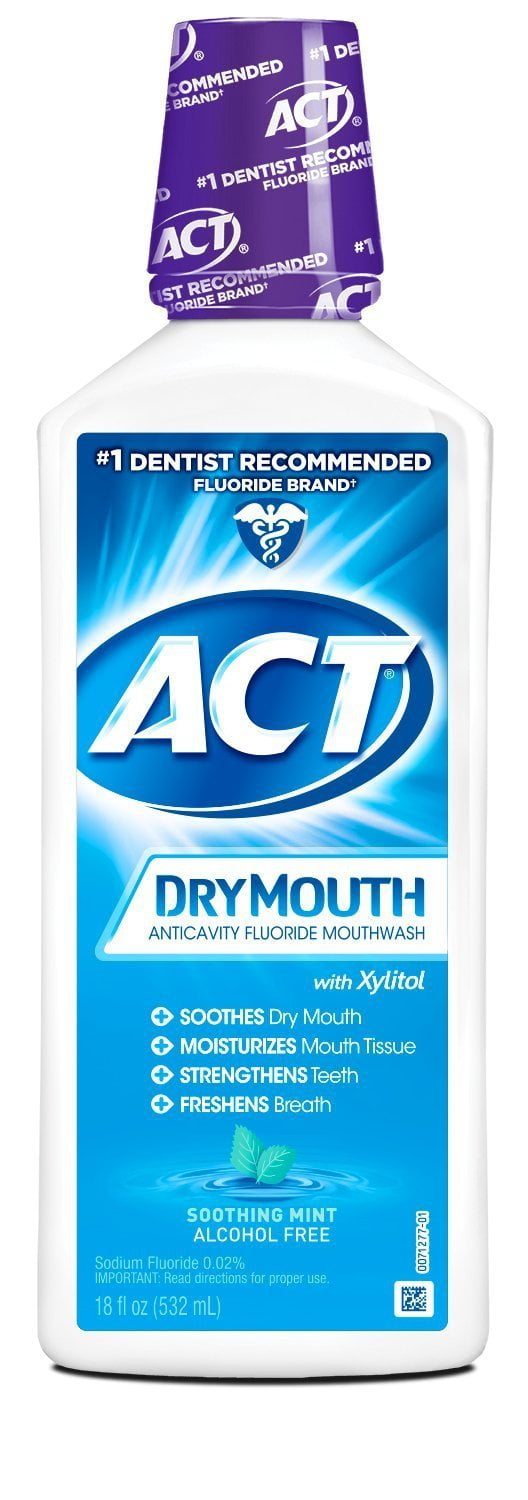 ACT Total Care Dry Mouth Anticavity Flouride, Soothing Mint Mouthwash