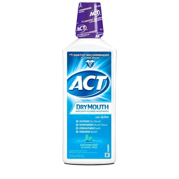 ACT Total Care Dry Mouth Anticavity Flouride, Soothing Mint Mouthwash