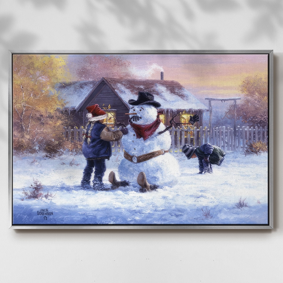 Gonna Be in Trouble - Framed Gallery Wrapped Holiday Canvas - 25 x 37 - Silver Frame
