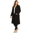 thumbnail image 2 of Pastel by Vivienne Women's Duster Cardigan Plus Size Black XX-Large, 2 of 4