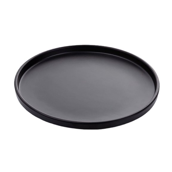 BINGLI Plastic Tray, Large Decorative Tray for Coffee Table, Decorative Round Trays, Tray for Dining Room, Living Room, Farmhouse Decor (Solid Color, 8.11in)
