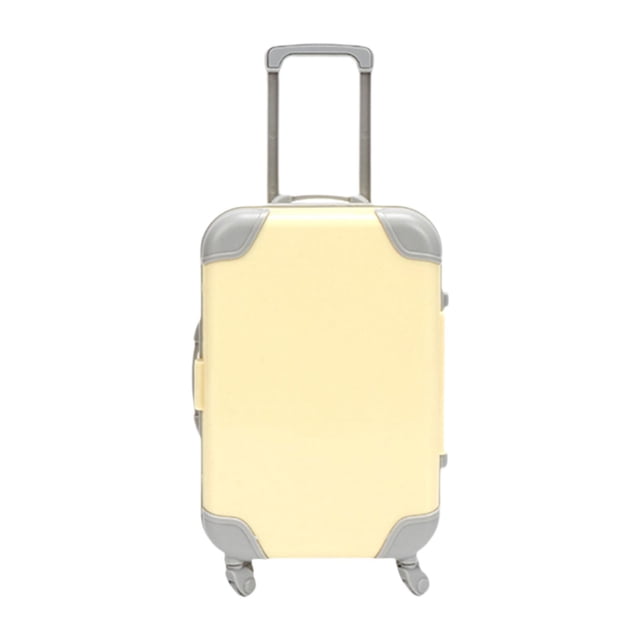 Mini maleta para casa de muñecas, accesorios realistas, vacía, portátil, organizador compacto. Amarillo