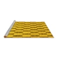 thumbnail image 2 of Ahgly Company Machine Washable Indoor Round Abstract Yellow Modern Area Rugs, 5' Round, 2 of 4