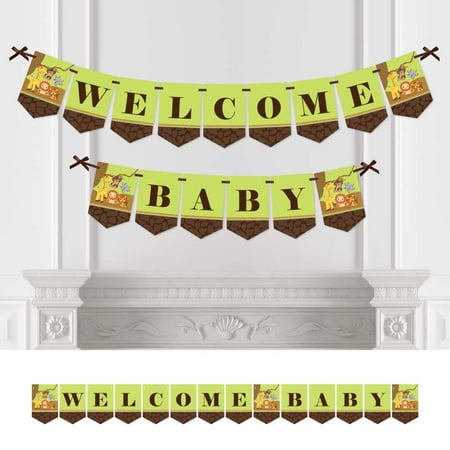 - Funfari - Fun Safari Jungle - Baby Shower Bunting Banner - Jungle Party Decorations - Welcome Baby