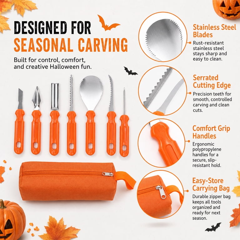 Halloween Pumpkin Carving Kit Heavy Duty Stainless Steel Pumpkin