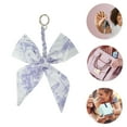 thumbnail image 3 of Unique Bargains 1 Pc Trendy Bow Scarf Letter T Handbag Charm Decorative Keychain Blue Purple, 3 of 5