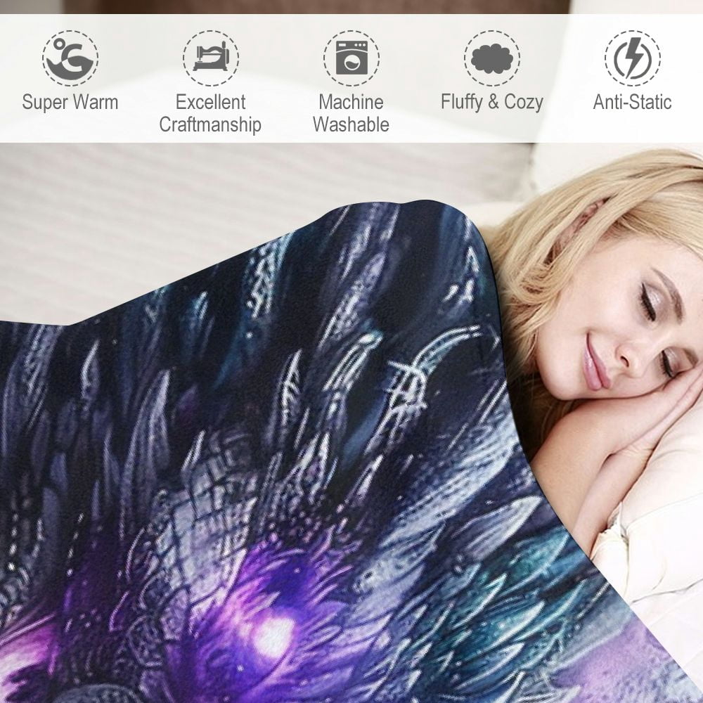 BCIIG Dragon Fantasy Art Soft Fleece Blanket Lightweight Throw Blanket for Living Rooms Sofa Decor Gifts All Seasons 50x60in
